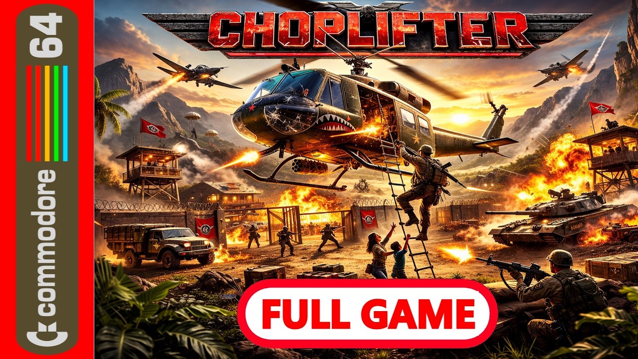 Choplifter (Commodore 64) 🚁 FULL GAME | No Commentary | Classic C64 Gameplay