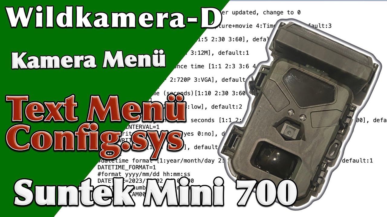 Wildkamera Menü einstellen als Textdatei  Suntek Mini 700 Solar