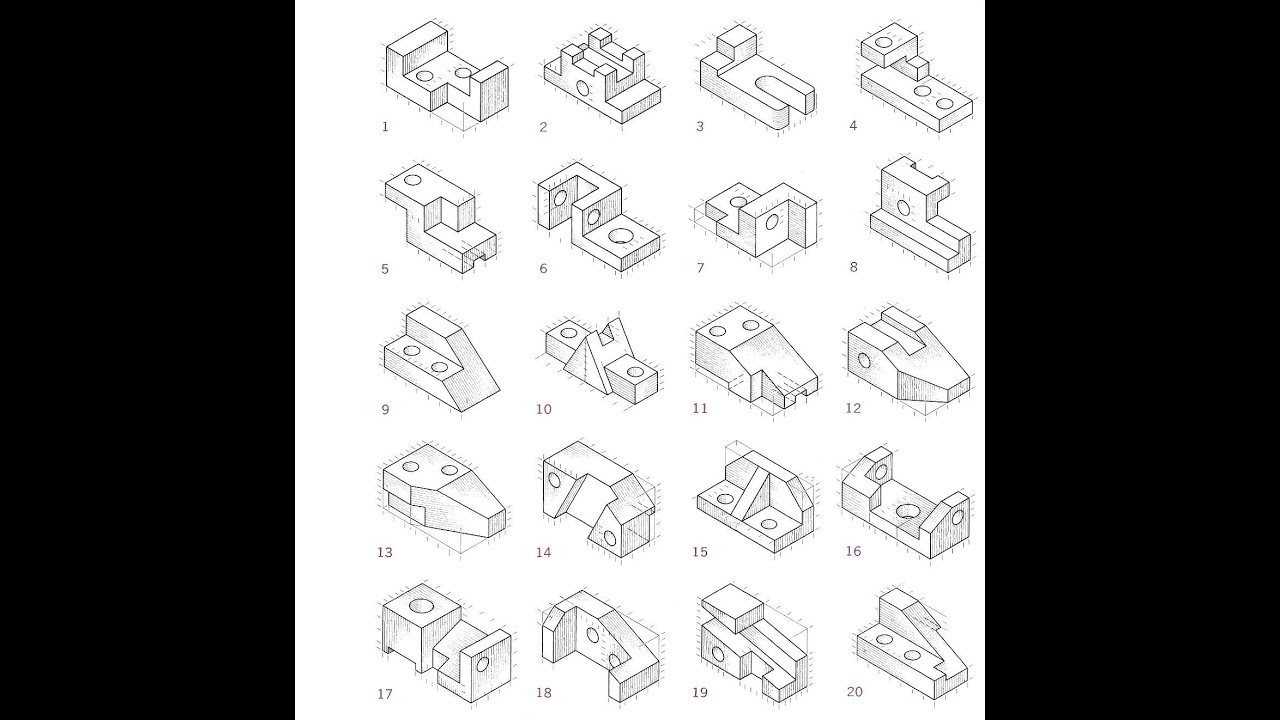 FreeCAD.#4. Создание простых 3Д-Моделей. 20 вариантов