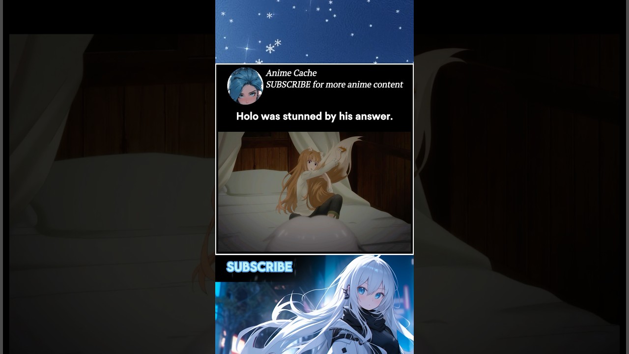 Holo was stunned by his answer. #spiceandwolf