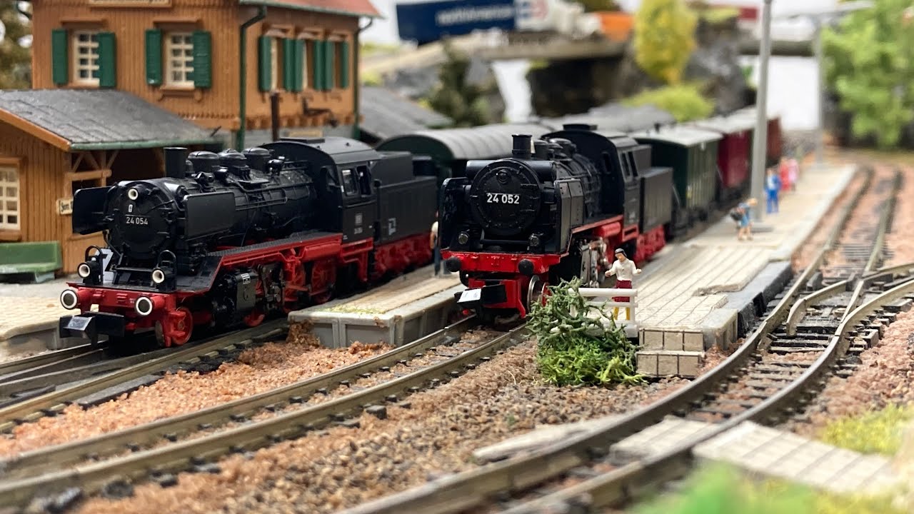 Spur N - Fleischmann und Minitrix BR 24 Vergleichsfahrvideo auf meiner Modelleisenbahn