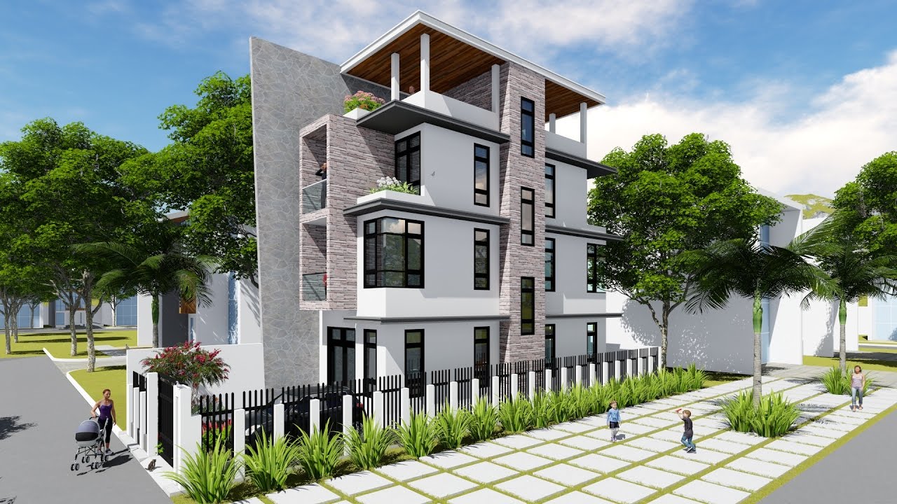 Sam-Architect - Narrow House Design front Size 4.5m
