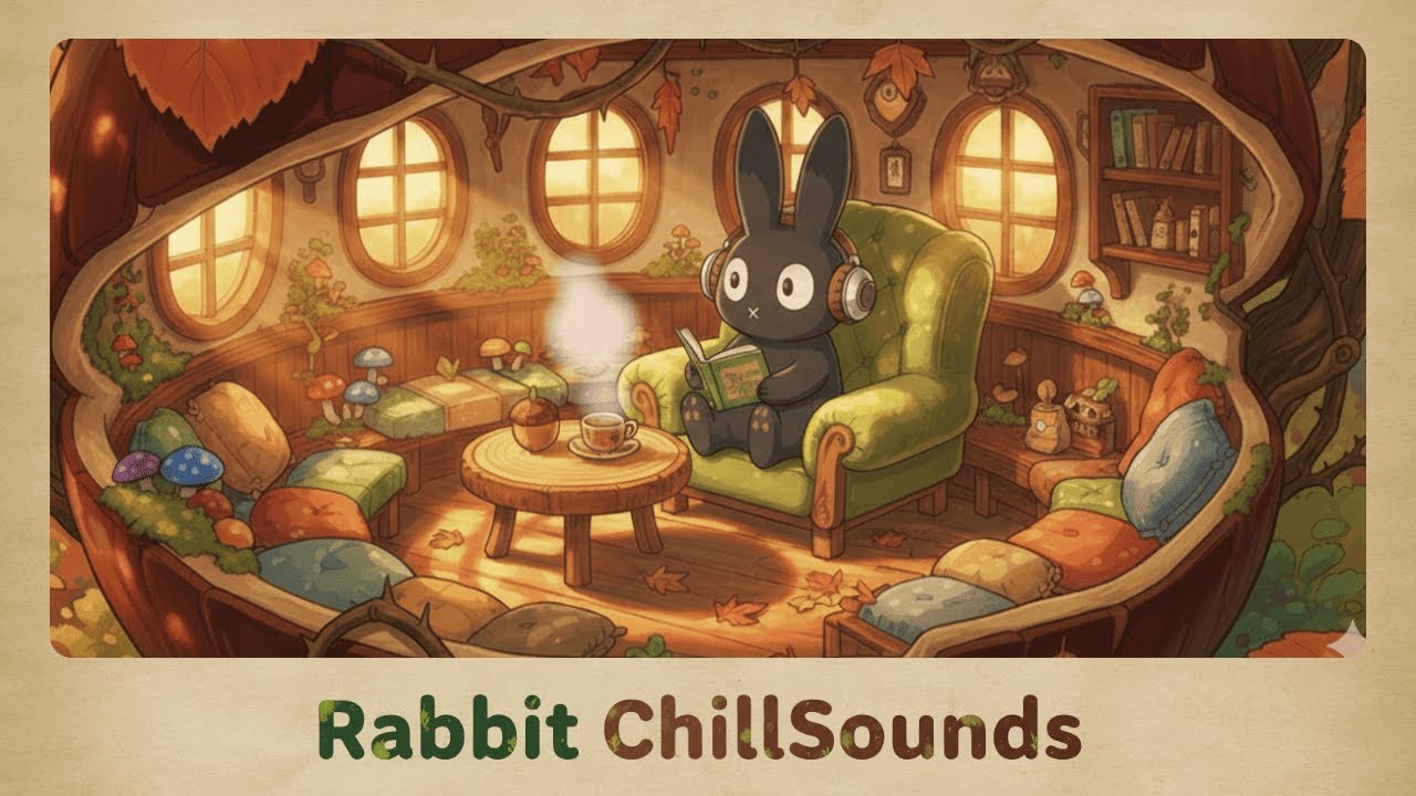 Relaxing at a cozy autumn forest caf&eacute;. | music for reading, sleeping & stress relief