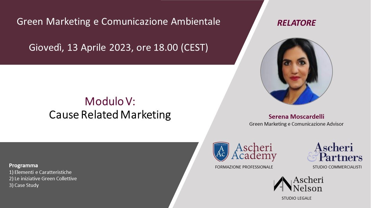 Corso di Formazione: Green Marketing e Comunicazione Ambientale - Modulo V