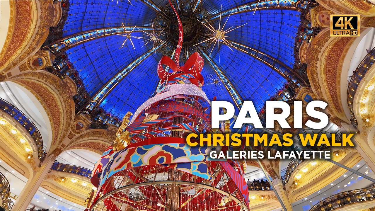Парижская Рождественская Магия: Galeries Lafayette, Иконическая Елка и Вид на Сверкающую Эйфелеву Ба