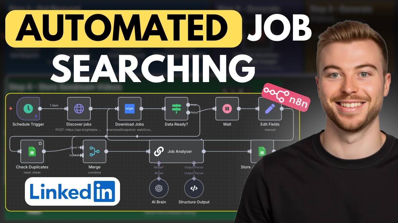 Как я сделал поиск работы в LinkedIn невероятно простым с помощью ИИ! (n8n + BrightData)