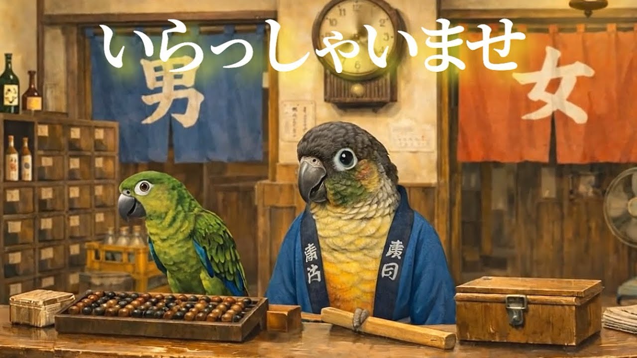 【いらっしゃいませ】ここはインコが働く温泉♨️AI