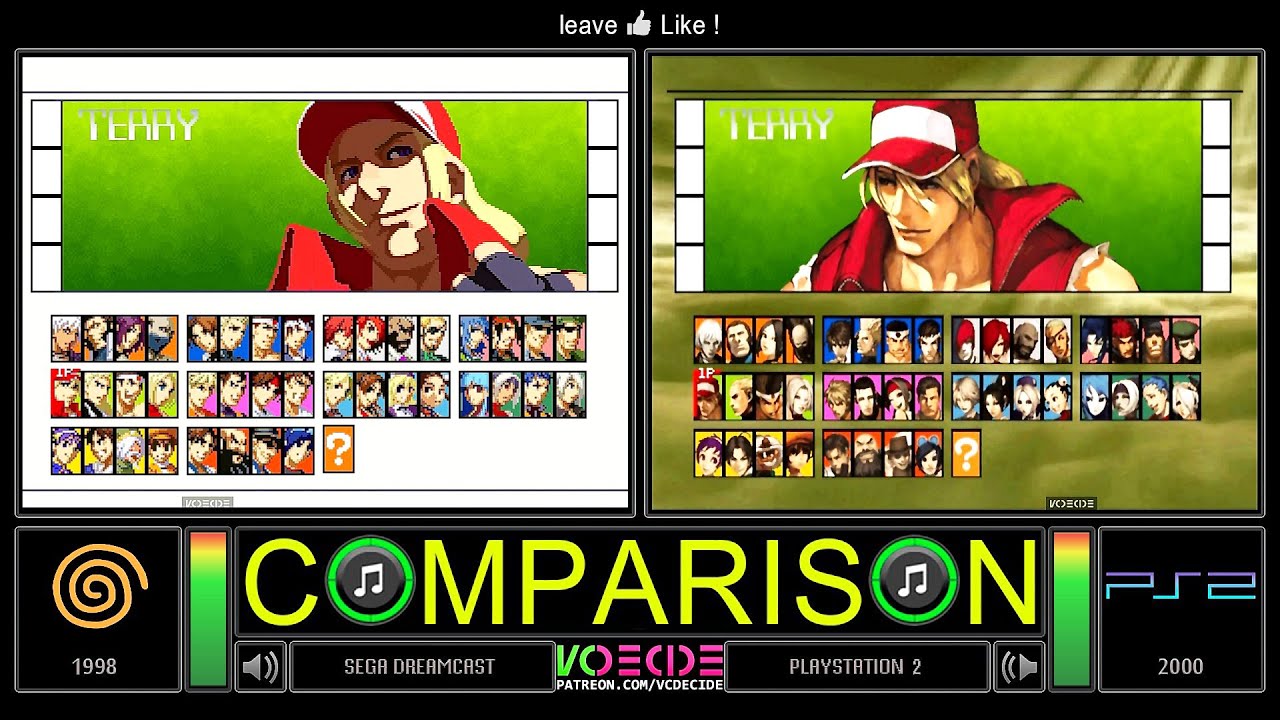 The King of Fighters 2001 (Dreamcast vs PlayStation 2) Side by Side Comparison