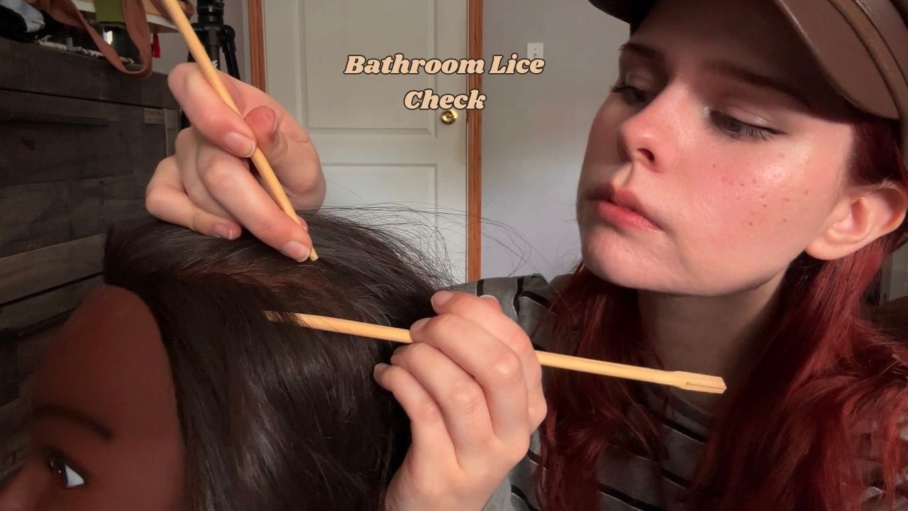 ASMR Lice Check In The School Bathroom (Light Gum Chewing)