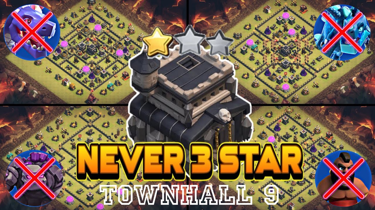 TOP-10 UNBEATABLE TH9 BEST FOR WAR / RANK AND CWL BASE WITH COPY LINKS || TH9 ANTI AIR AND GROUND 
