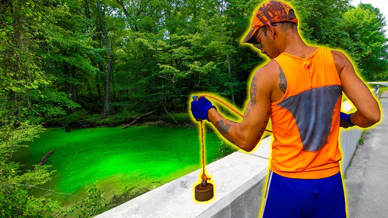 I Went Magnet Fishing In A Nasty Green Swamp...You Wont Believe What I Found..