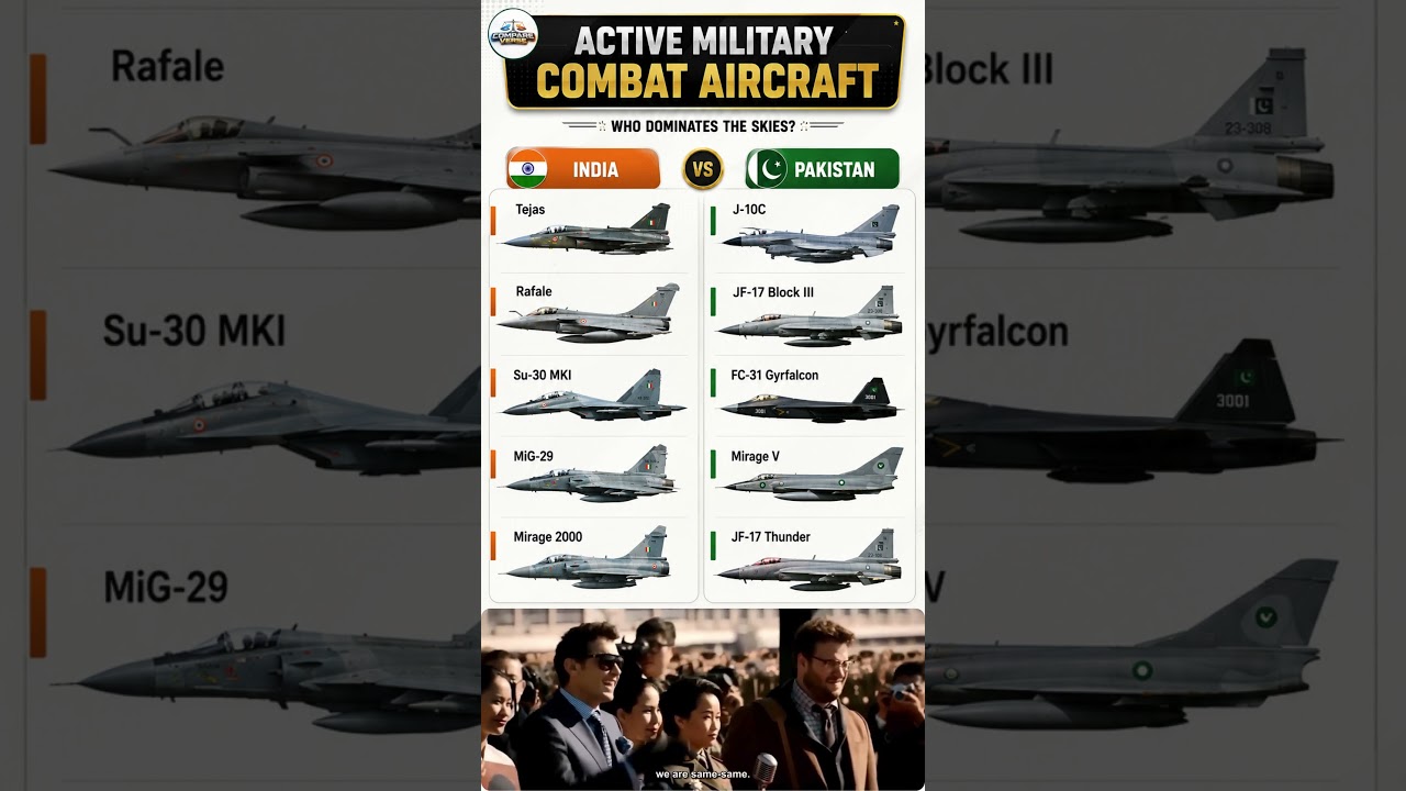 India vs Pakistan Air Force 2026 ✈️ Active Combat Aircraft Comparison | Who Has the Stronger Fleet?