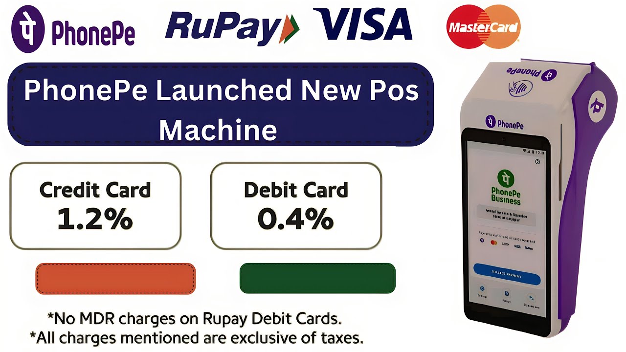 Phonepe Launched New Pos Machine ! Phonepe Pos Machine ! Phonepe Swipe Machine Charges