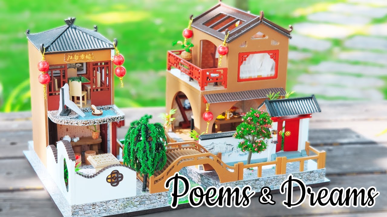 DIY Miniature Dollhouse Kit || Poems & Dreams - Big Chinese Villa Beside The River