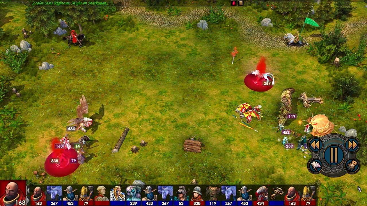 Heroes 5 big fat battle elves and humans late game battle epic