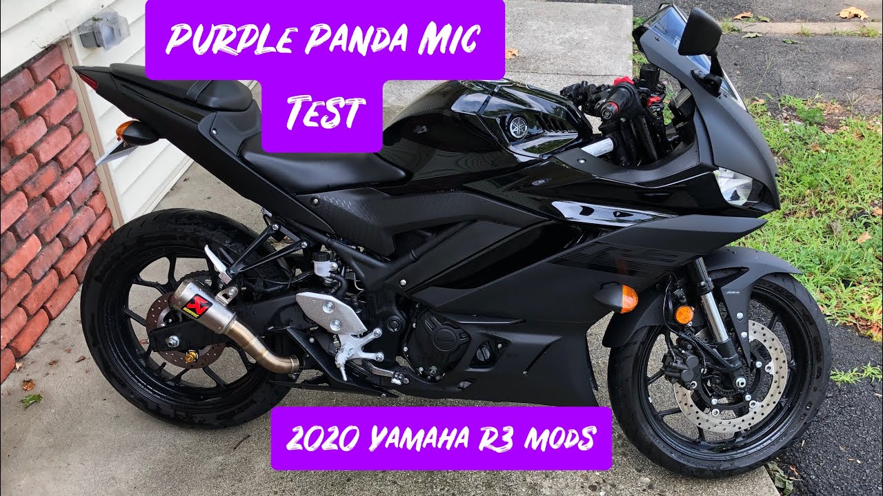 Purple Panda Mic Test | 2020 Yamaha YZF-R3 Walk-around Mod Updates #yamahar3