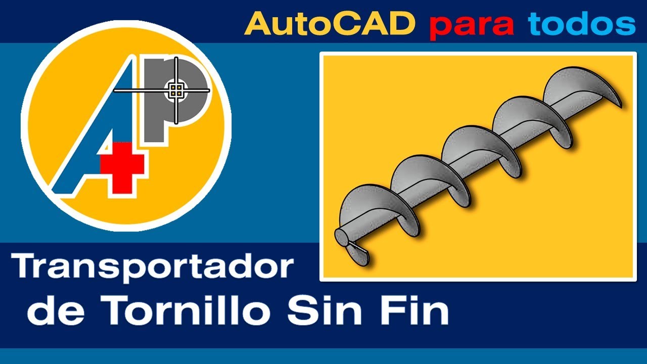 Transportador de Tornillo Sin Fin en AutoCAD
