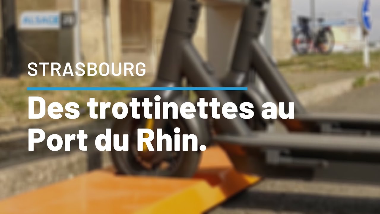 STRASBOURG : Des trottinettes au Port du Rhin.