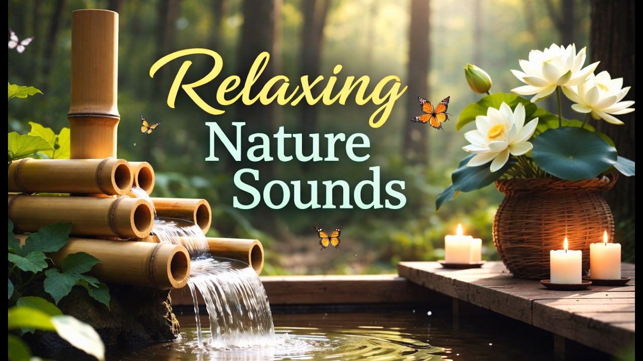 Relaxing Nature Sounds 🌿 Bamboo Water Fountain & Forest Ambience for Deep Sleep, Study & Meditation