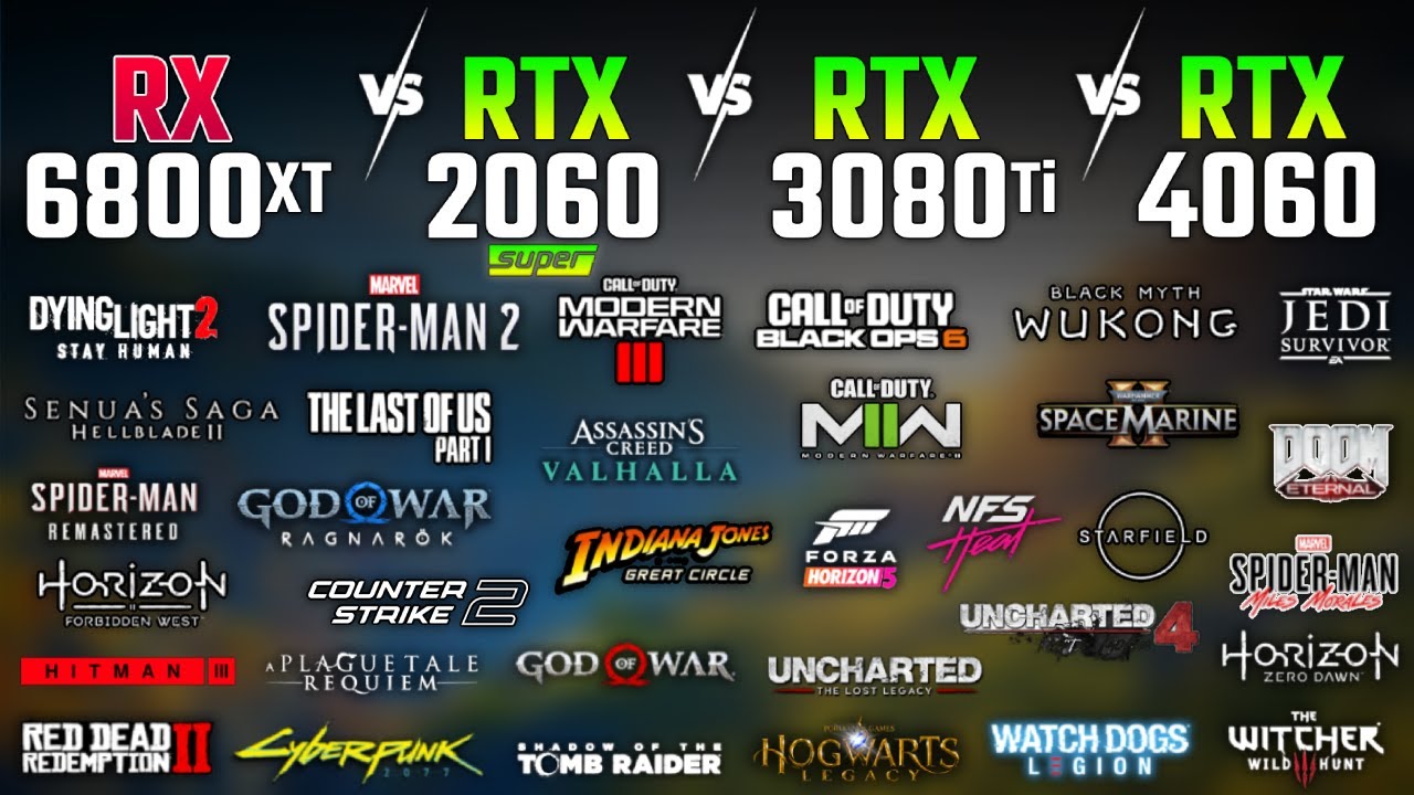 RX 6800 XT против RTX 2060 SUPER против RTX 3080 Ti против RTX 4060 в 2025 году | Тест в 33 играх...