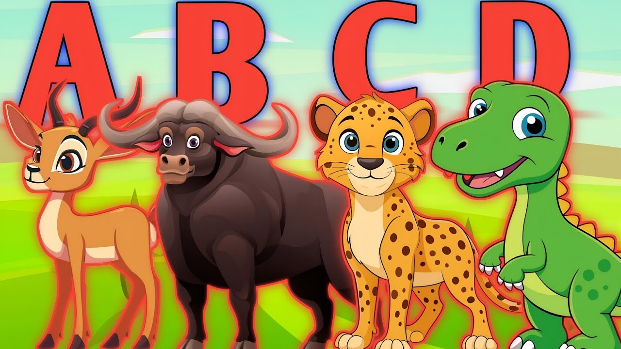 🦕ABCD Prehistoric Safari Animal Sounds Song | Nursery Rhymes🎵 | ABC Jungle Safari Animals Songs 
