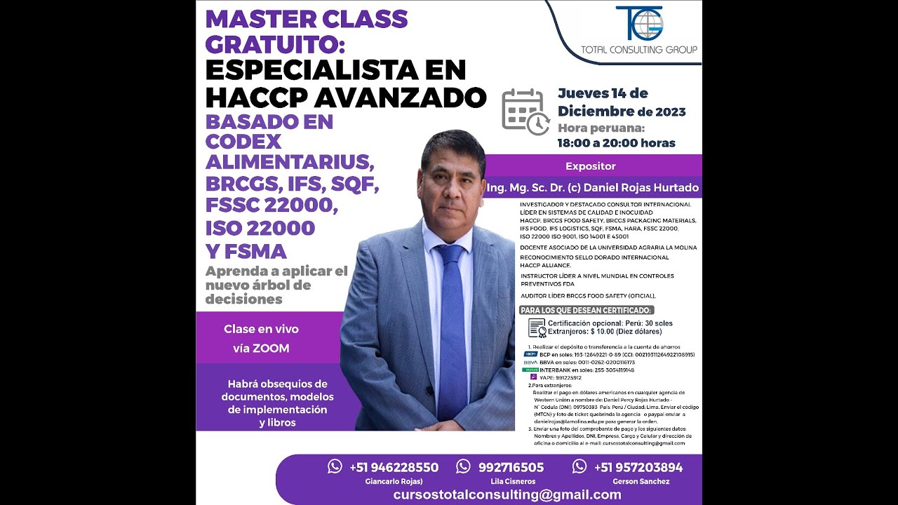 HACCP AVANZADO Y USO DEL NUEVO ARBOL CODEX 2023