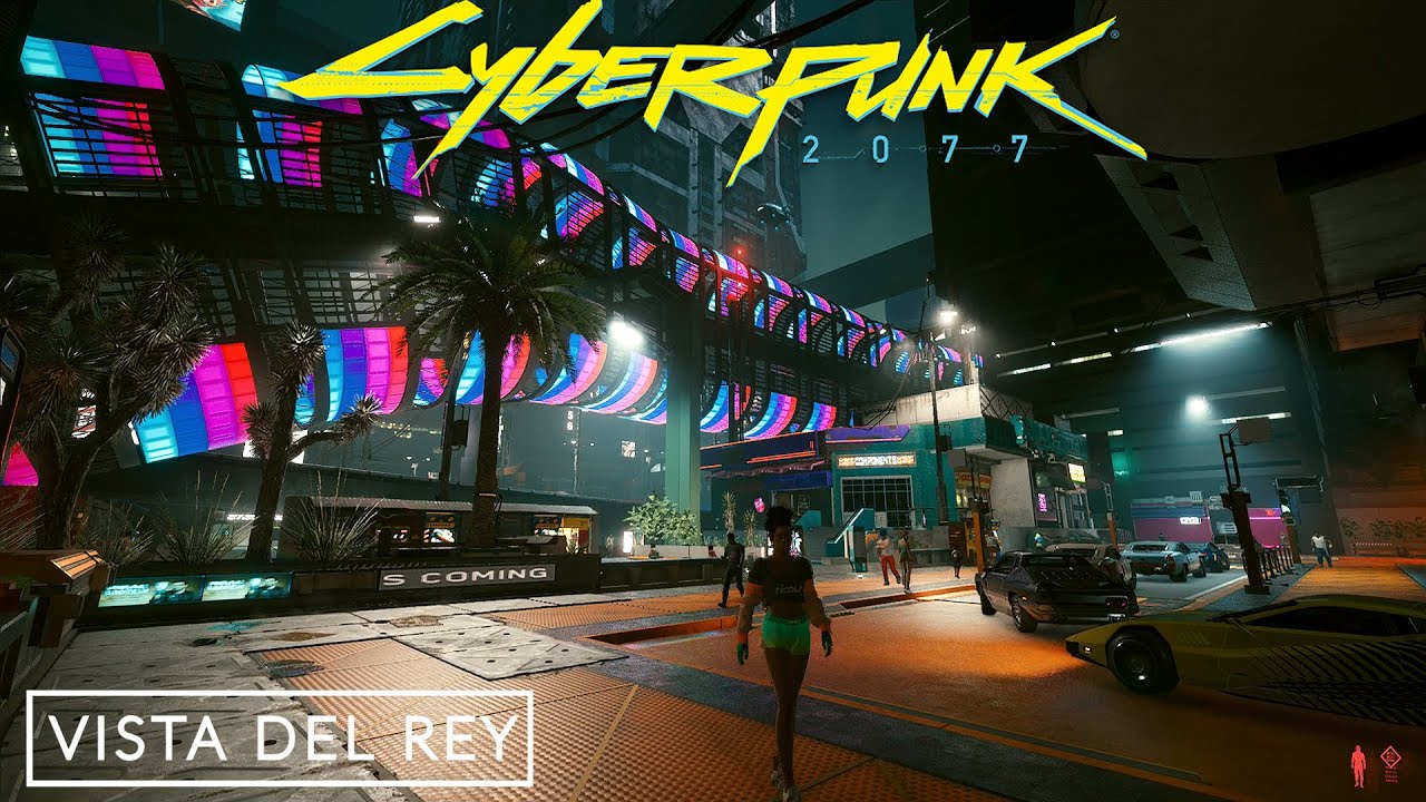 Cyberpunk 2077 - Walking around VISTA DEL REY, Night City I Binaural Sound