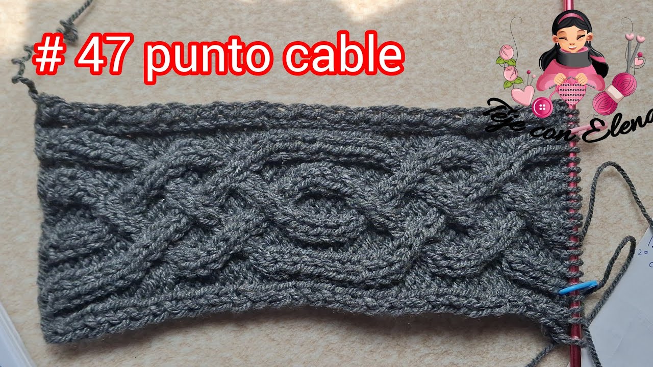 # 47 punto cables o aran a dos agujas