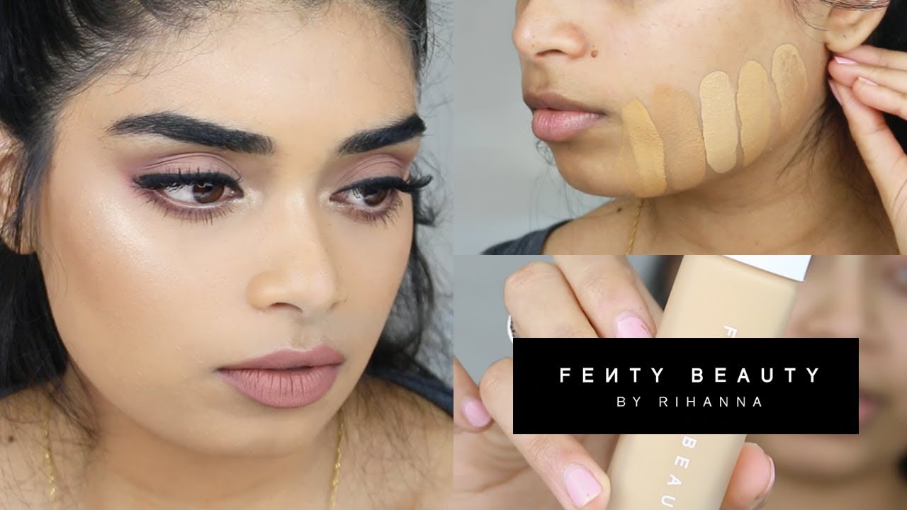 Обзор тонального крема Fenty Beauty + свотчи оттенков 150, 220, 240, 340 + 420!! Средне-индийские...