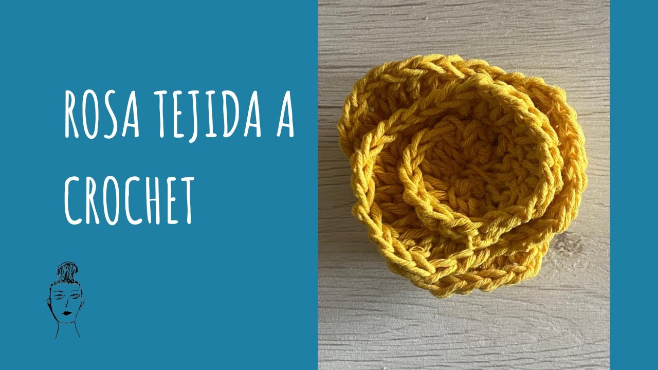 Tutorial de rosa tejida a crochet. Para zurdos