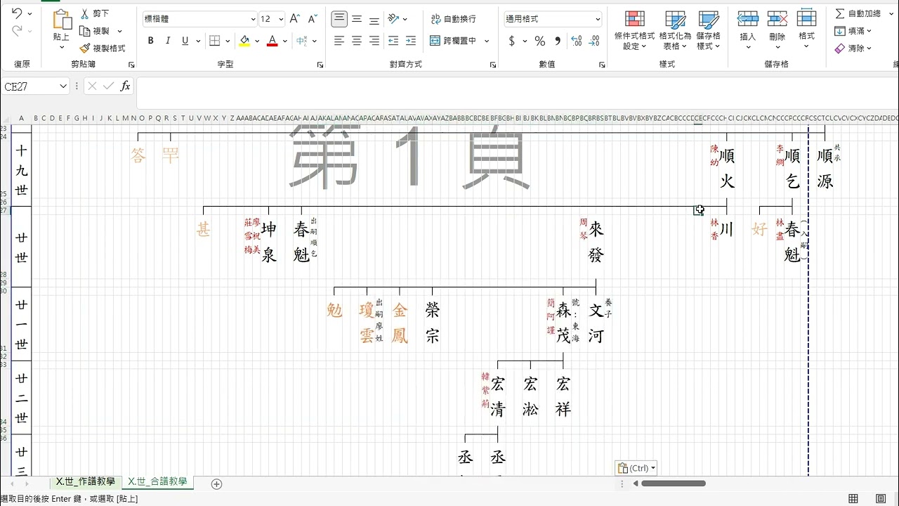 系統族譜製作(二) 合譜/併譜