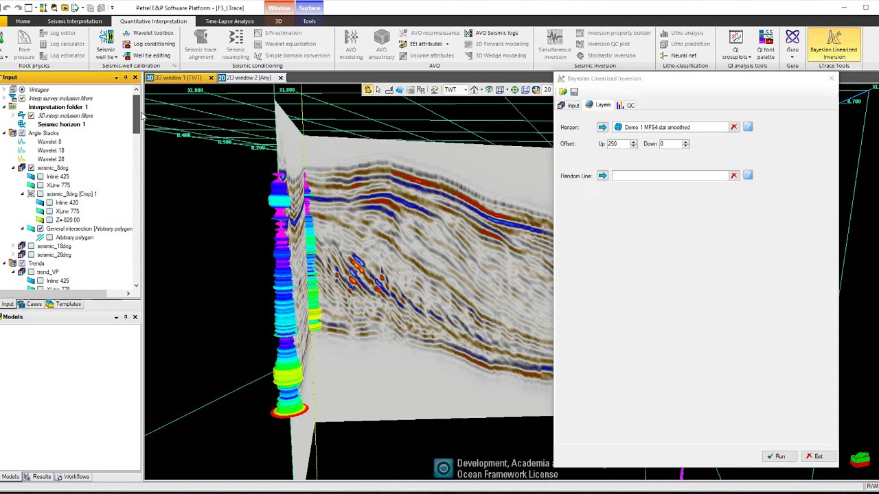 Petrel Bayesian Linearized Inversion (BLI)