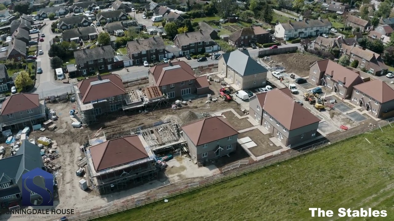Drone video of Sunningdale's new The Stables development in St. Nicholas at Wade, Birchington, Kent.