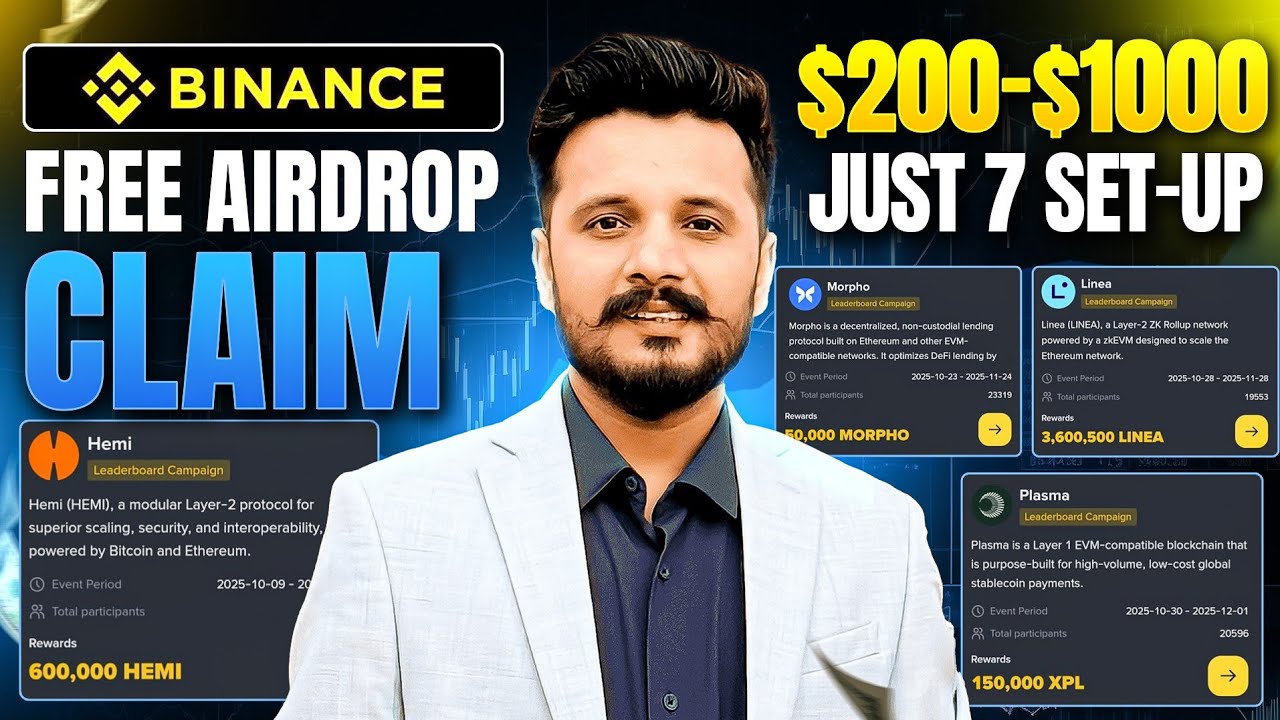 Binance Free Airdrop Claim $200-$1000 || Binance Earning without trading
