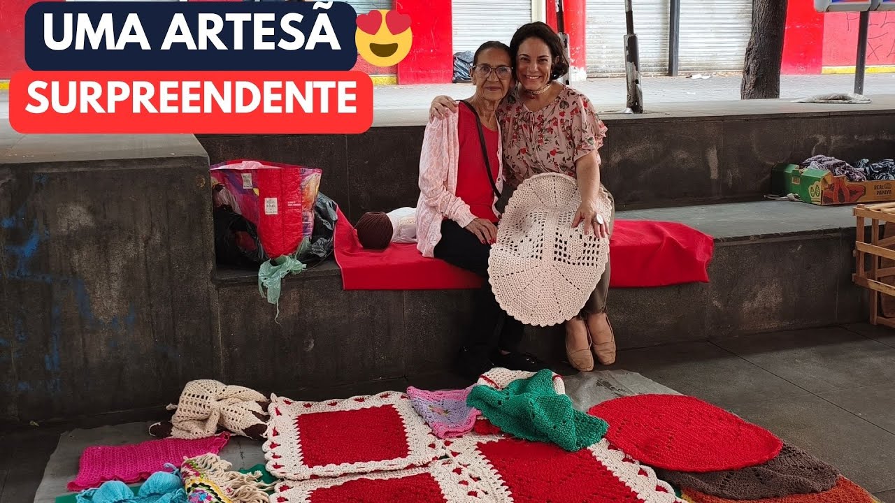 A verdadeira arte de rua em BH! O crochê emocionante da Dona Laura na Praça Sete!