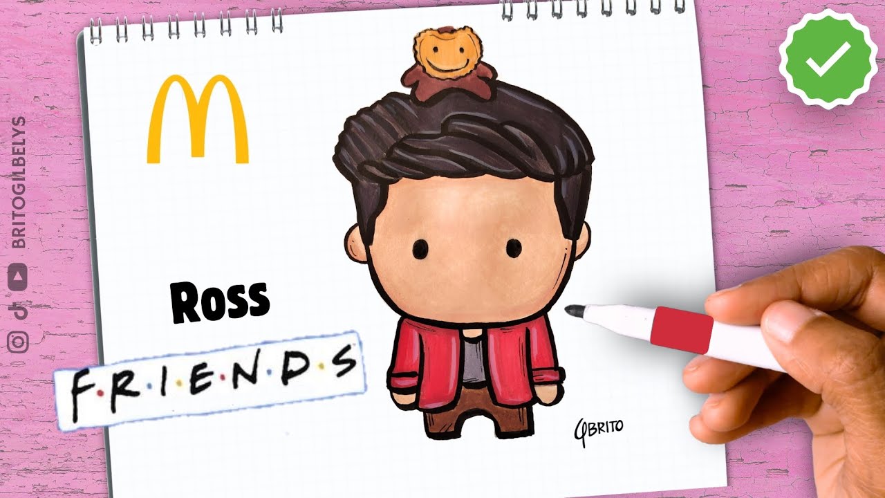 Cómo Dibujar a ROSS 🐒 versión MCDONALD’S 🍟 muy fácil | FRIENDS 