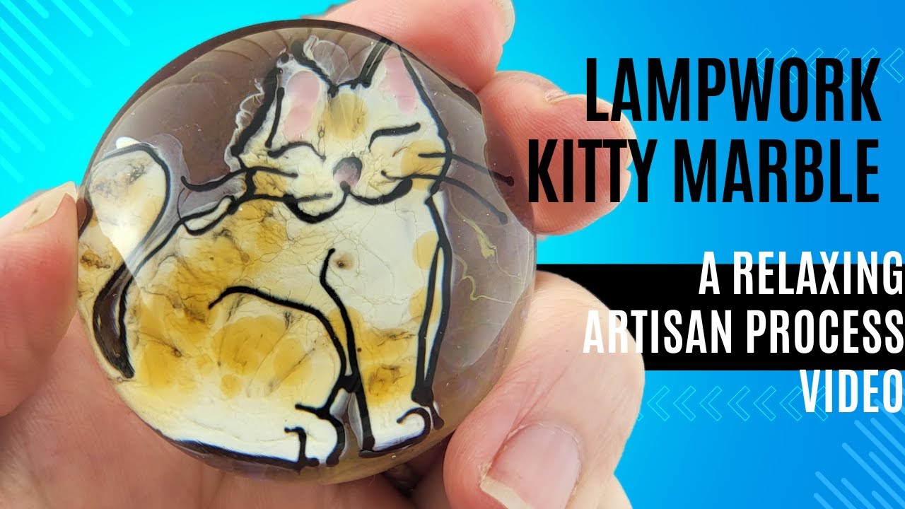 Lampworking / Flameworking - Soft Glass 104 Kitty Marble - ASMR Demo - Satisfying Artisan Video