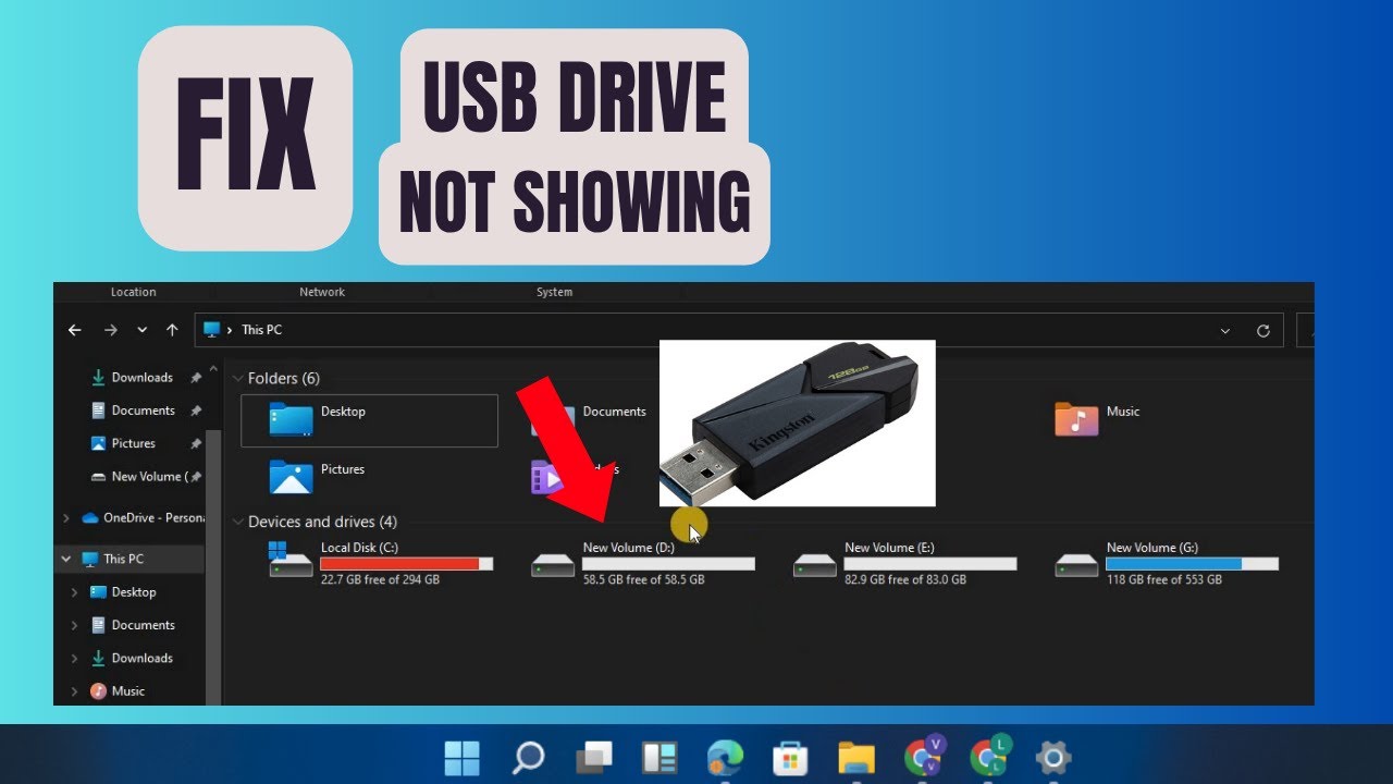 How to FIX USB DRIVE not showing up Windows 11/10/ 8 /7 (Easy Way) - Full Guide