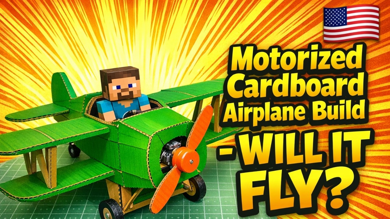 Motorized Cardboard Airplane Build - Will It Fly?