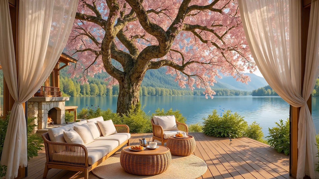 Morning Relaxing Music Woode Patio For Positive Energy 🌸💐 Tranquil Piano Music for Work & Study