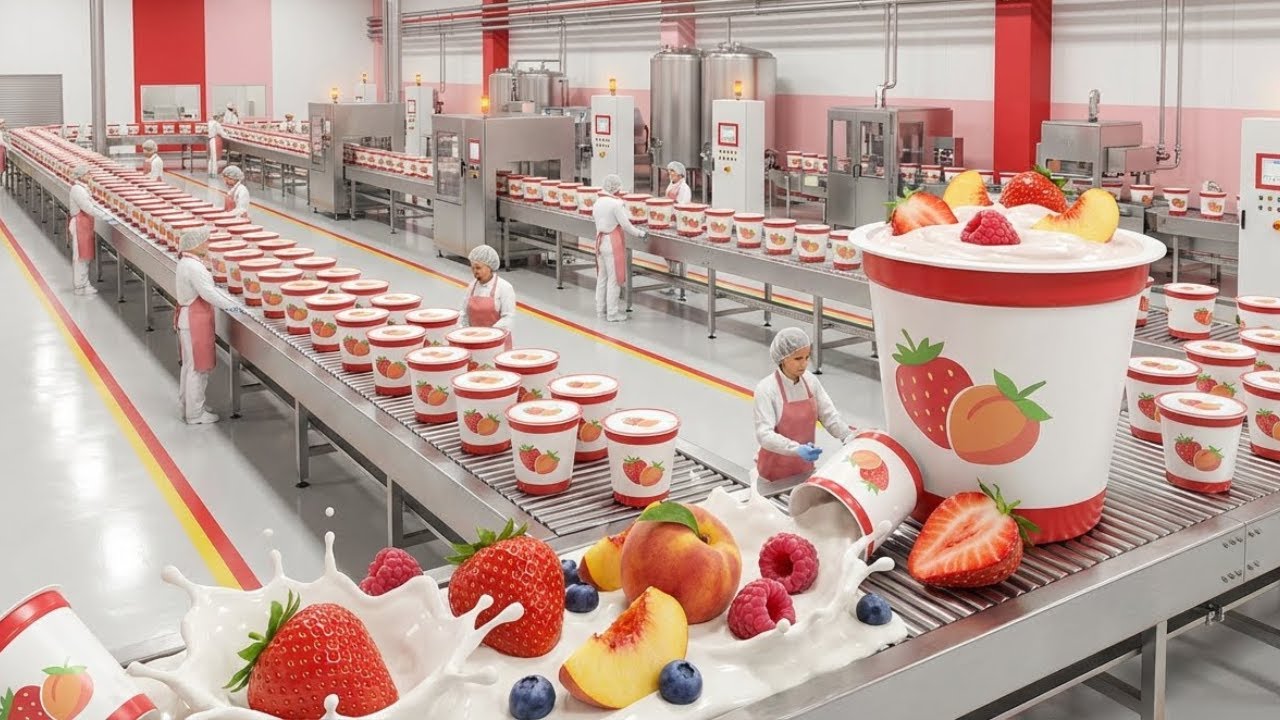 Inside a Yoplait Yogurt Plant: From Farm-Fresh Milk to Fruity Yogurt Cups (Full Process)
