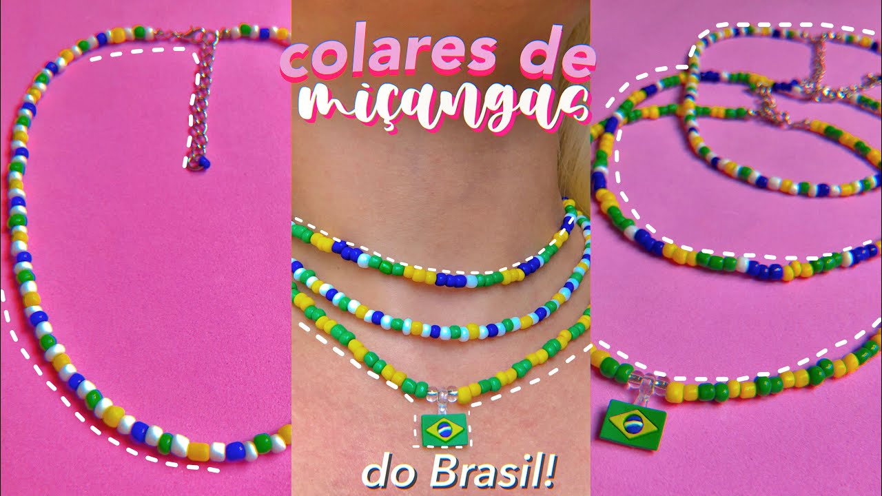 produzindo colares de miçangas do Brasil!! Passo a passo✨💚💛