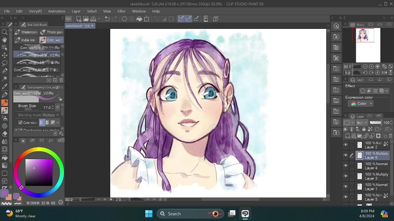 Epiphany Paige Live Stream testing digital watercolors