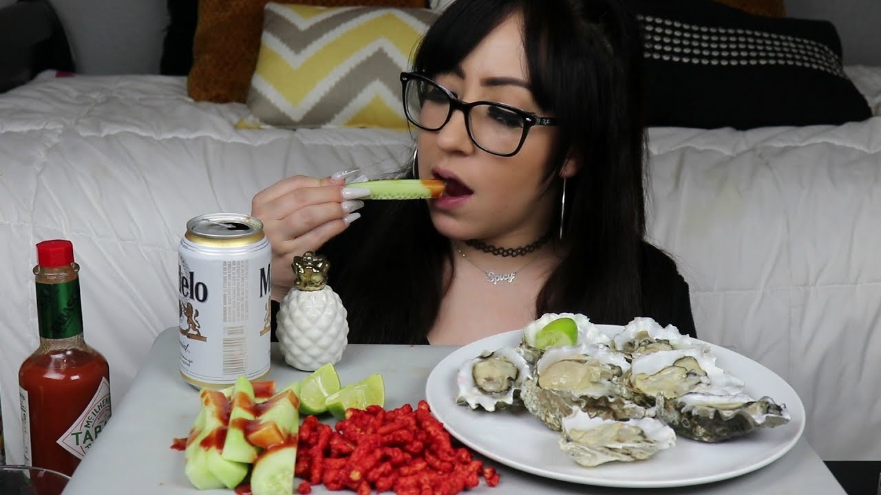 RAW OYSTERS AND FLAMIN HOT CHEETOS EATING SHOW