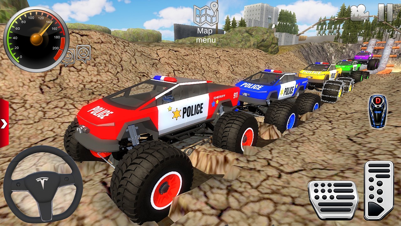 Police Monster Truck Impossible Driver #7 - US Extreme Car Stunts Racing Android / IOS Gameplay UHD