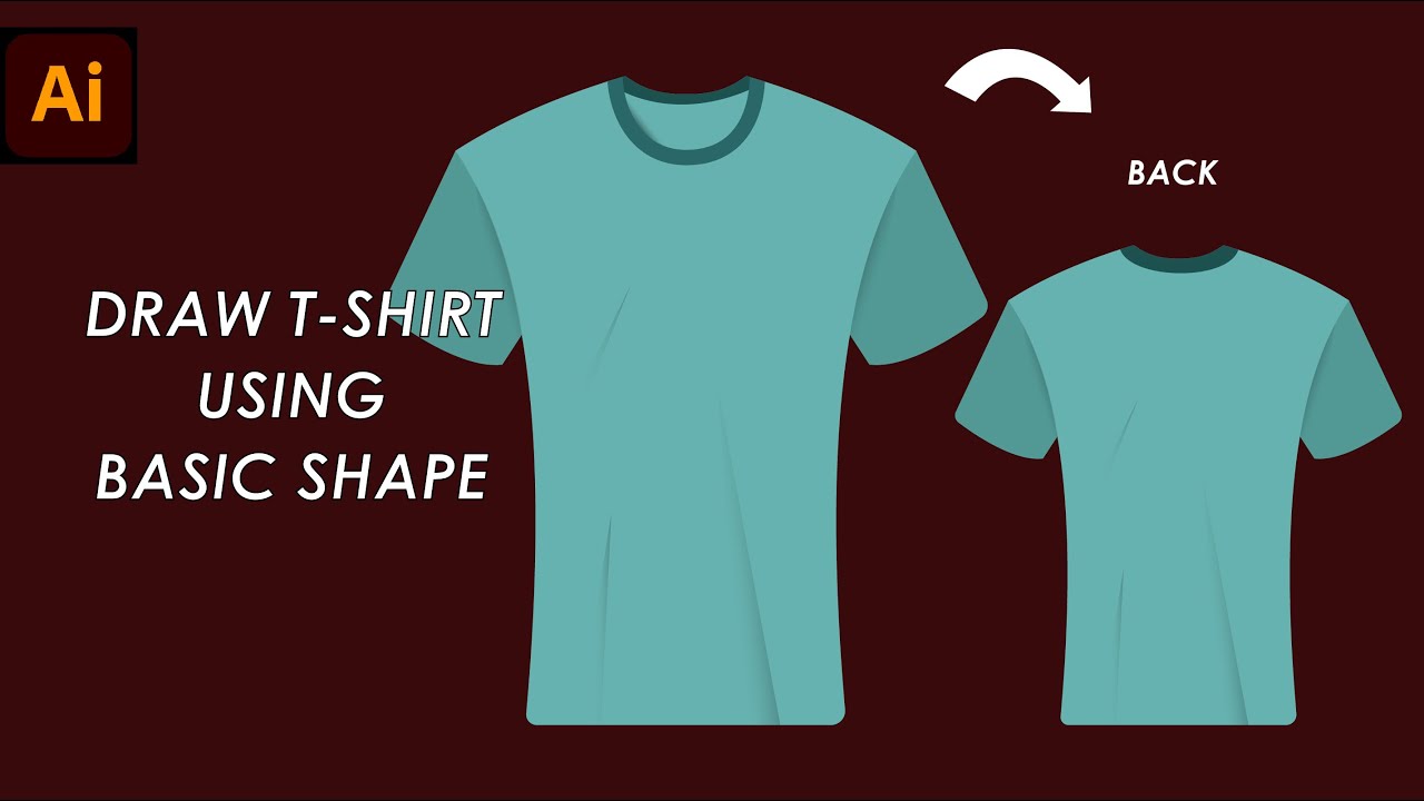 How to Draw T-Shirt in Illustrator - beginner can do this fast