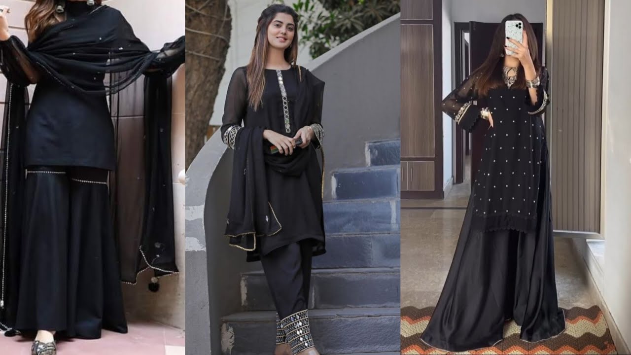 Latest black suit design/Black Colour Dress Design 2026#Black Kurti design/Black Frock/Black kameez