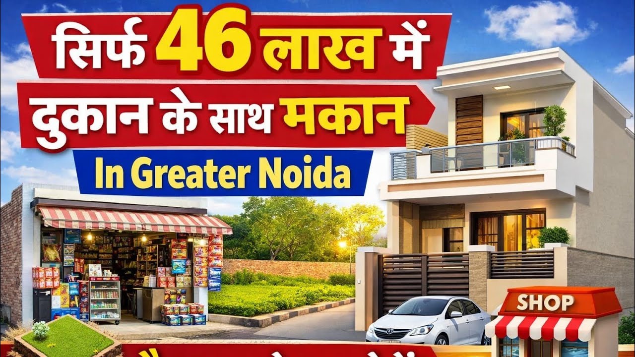 सिर्फ 46 लाख में दुकान के साथ मकान in Greater Noida | Affordable Villa in Noida 