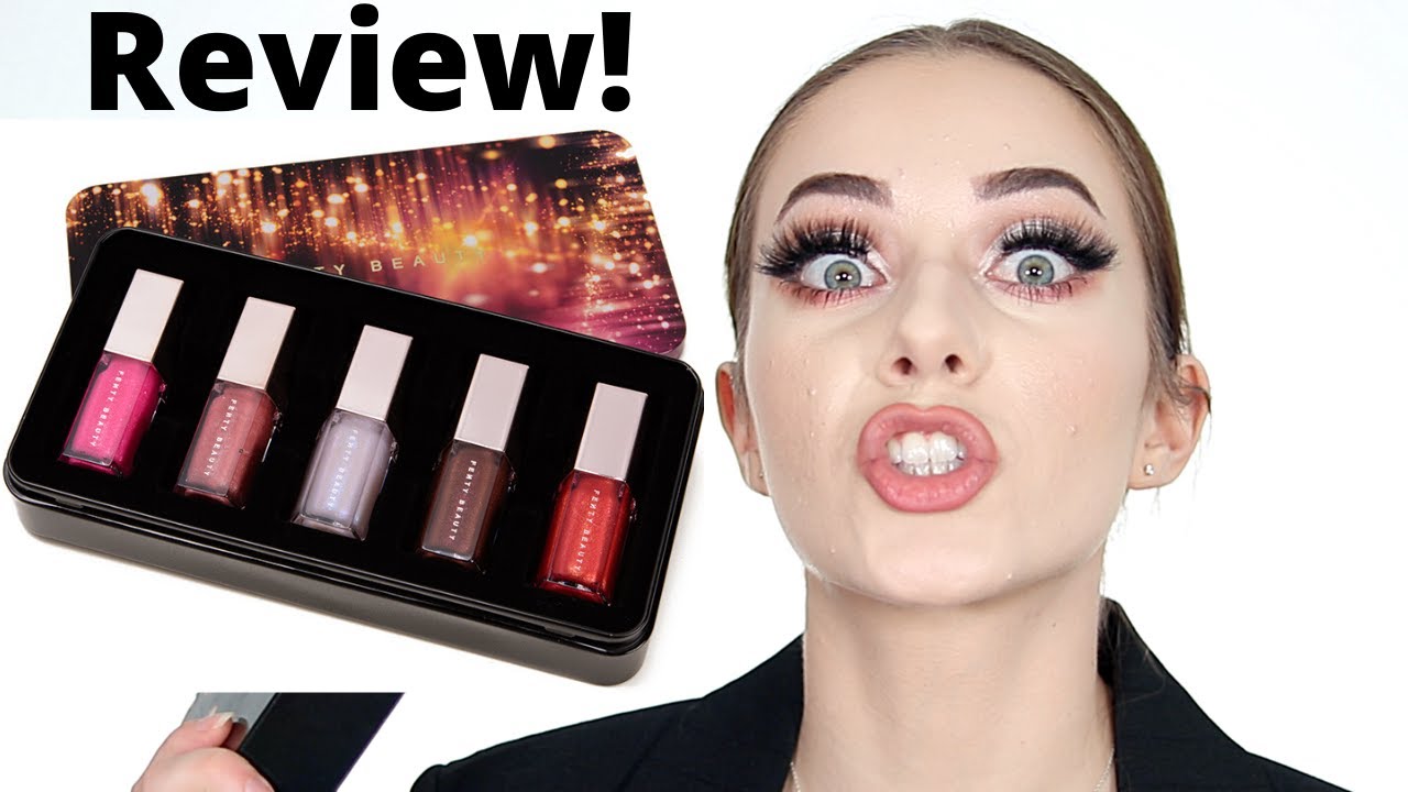 Fenty Beauty Glossy Posse Mini Lip Gloss Bomb Set Review | Makeup Review