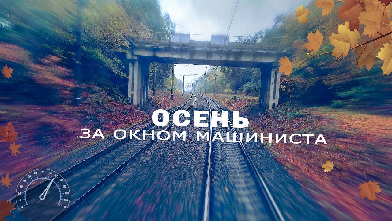 Вид из кабины машиниста. Краски осени 4К.